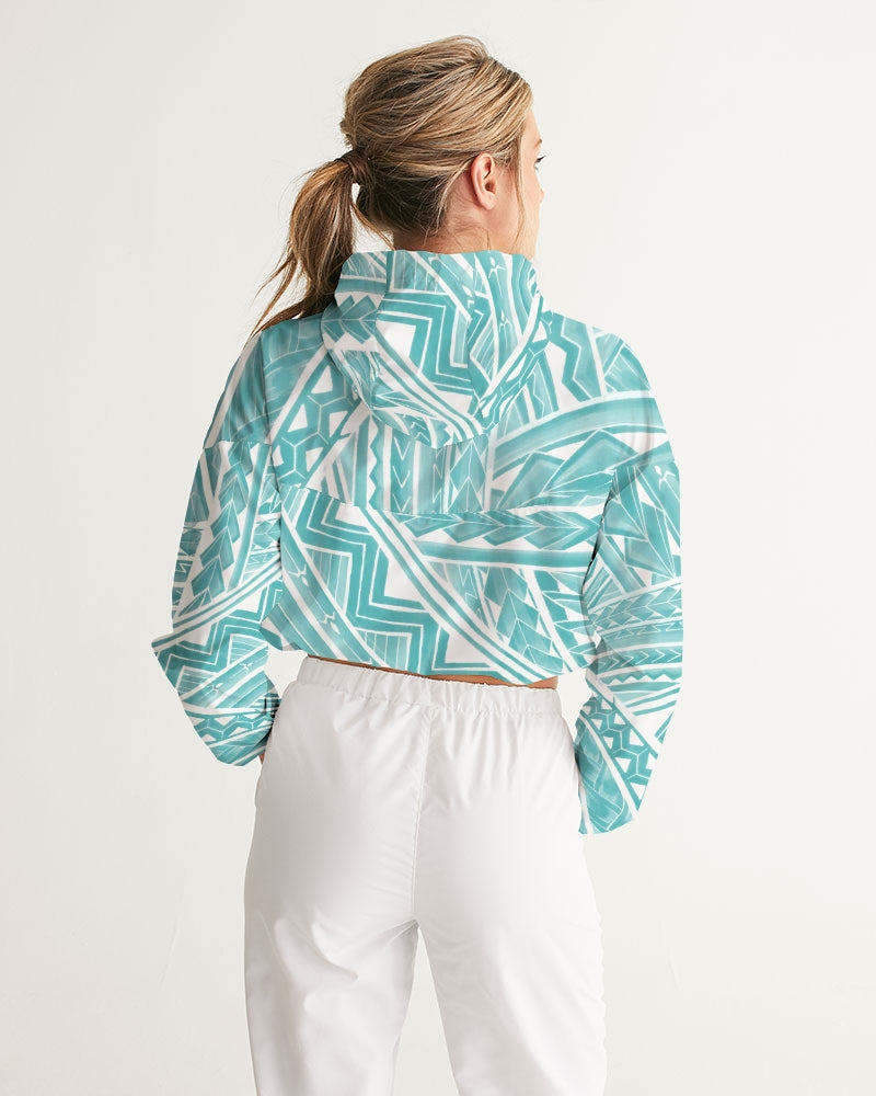 Polynesian Blue Women's Cropped Windbreaker