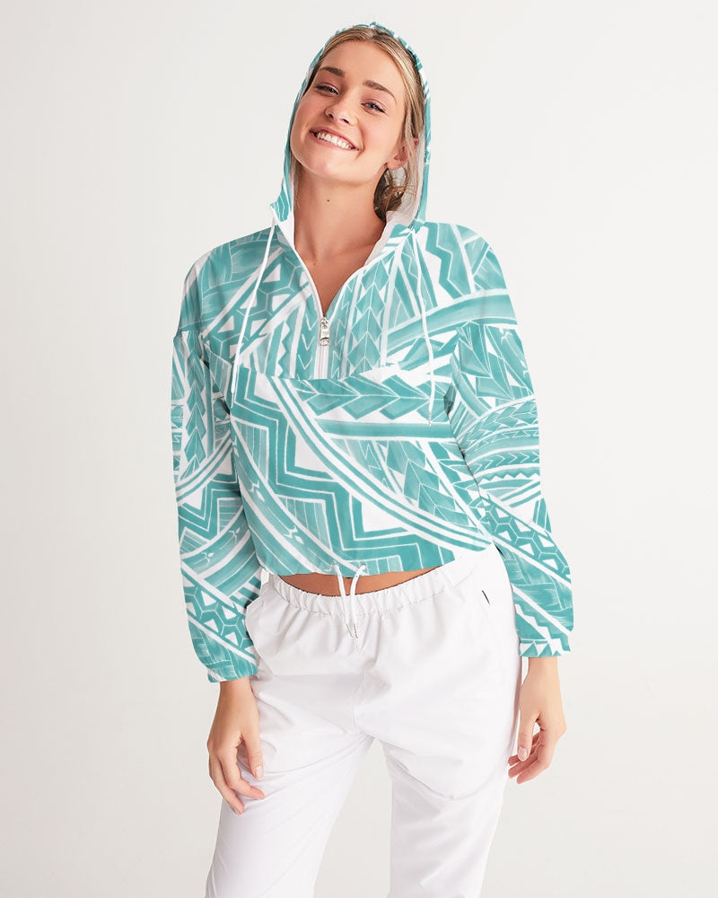 Polynesian Blue Women's Cropped Windbreaker
