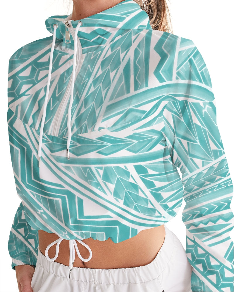 Polynesian Blue Women's Cropped Windbreaker