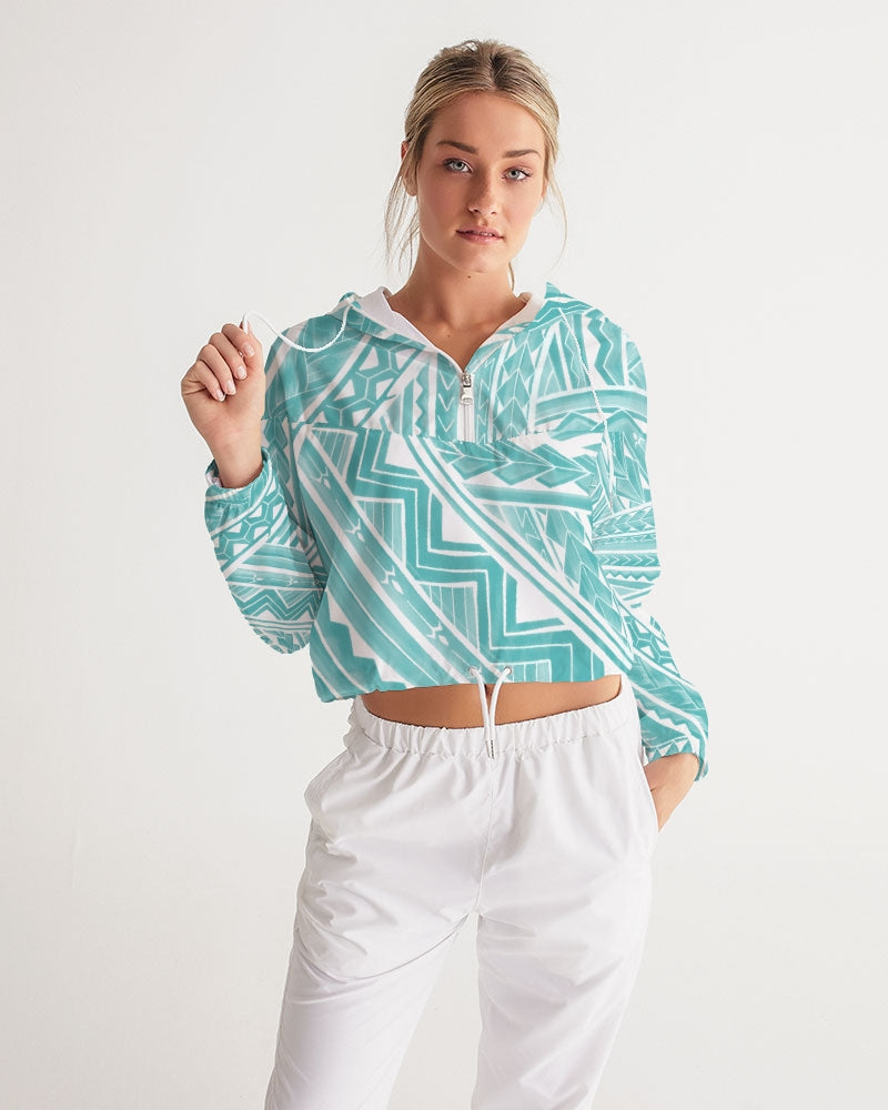 Polynesian Blue Women's Cropped Windbreaker