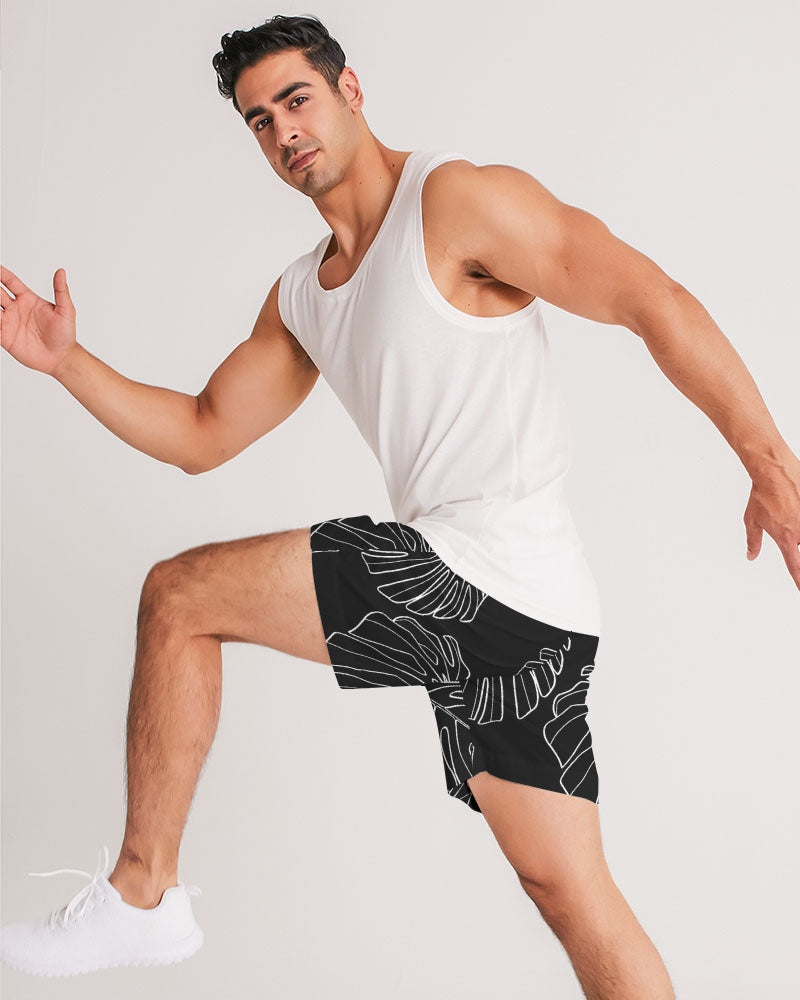 Monstera - Men's Black Jogger Shorts