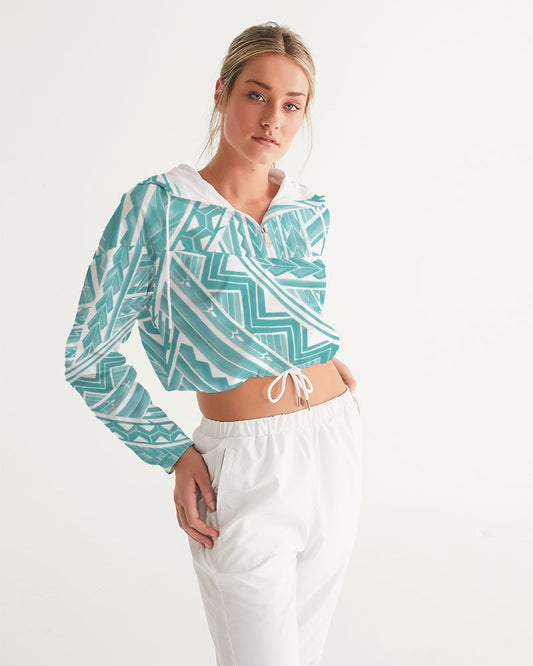 Polynesian Blue Women's Cropped Windbreaker