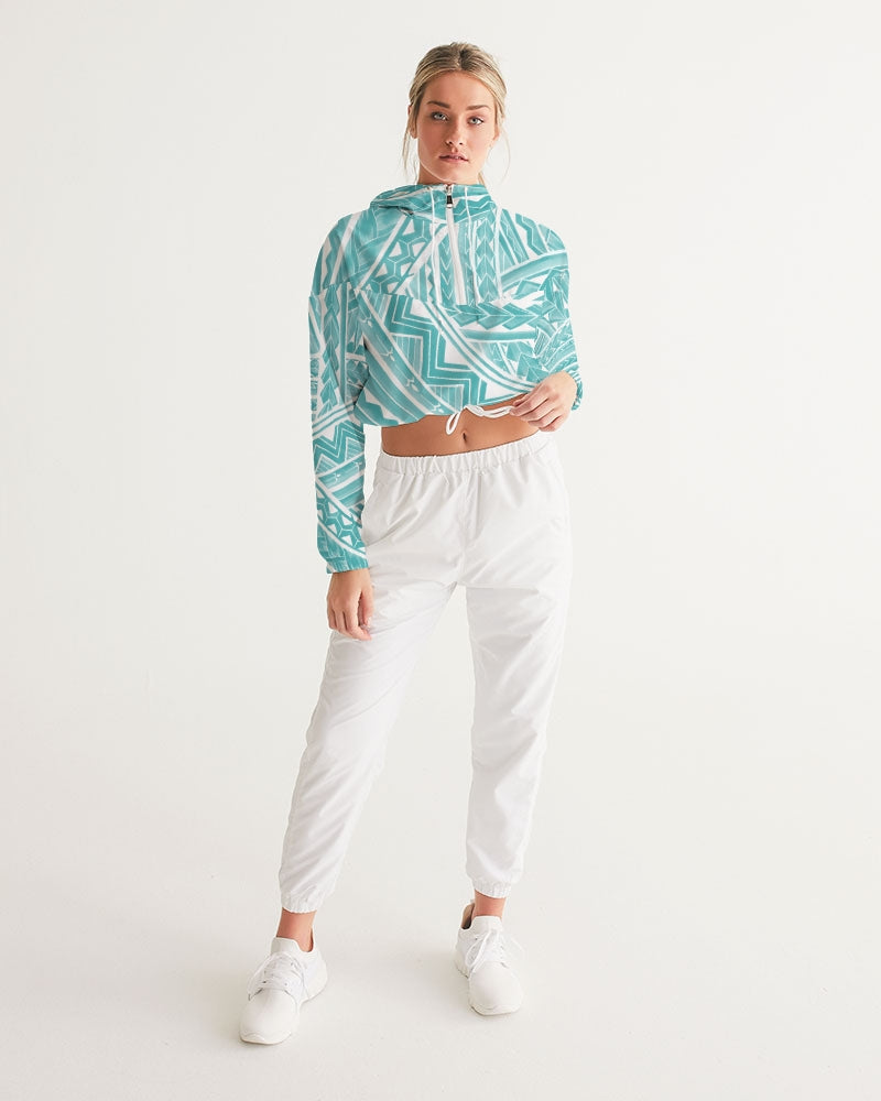 Polynesian Blue Women's Cropped Windbreaker
